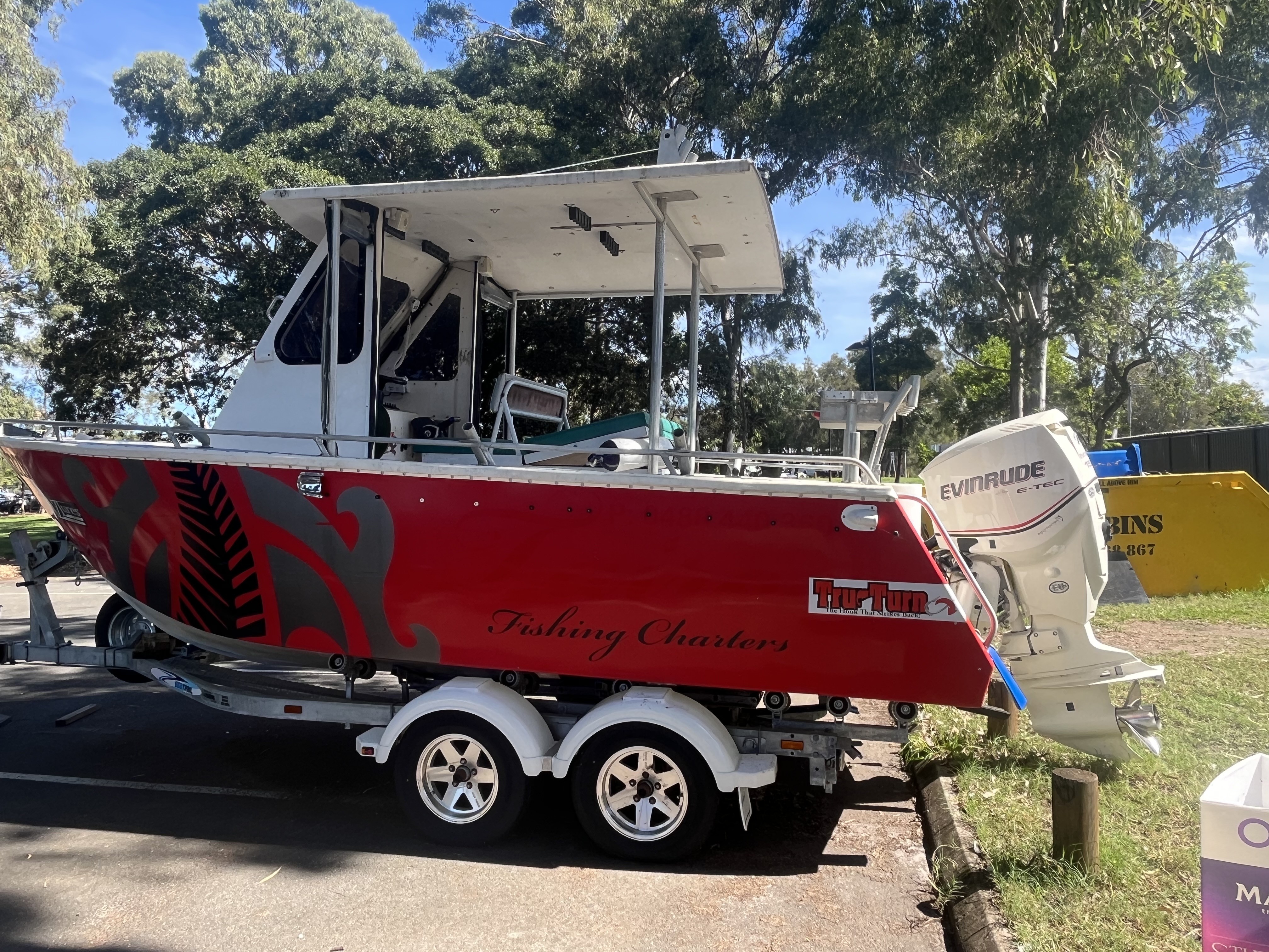 Fiberglass 5.9m Fishing Vessel on Tandem Trailer-2C Survey