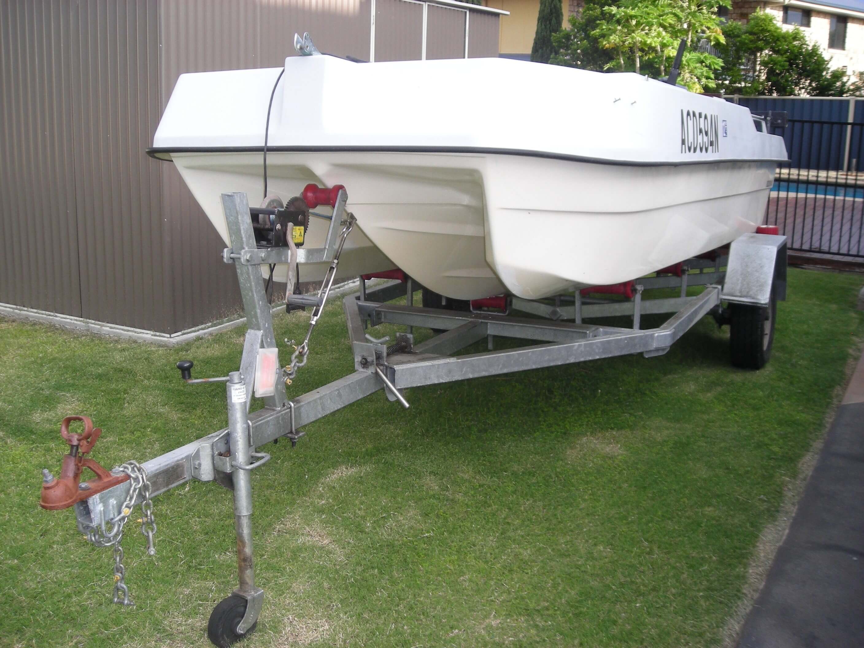1993 Predator Tri-Hull Model 4-3DL on Trailer